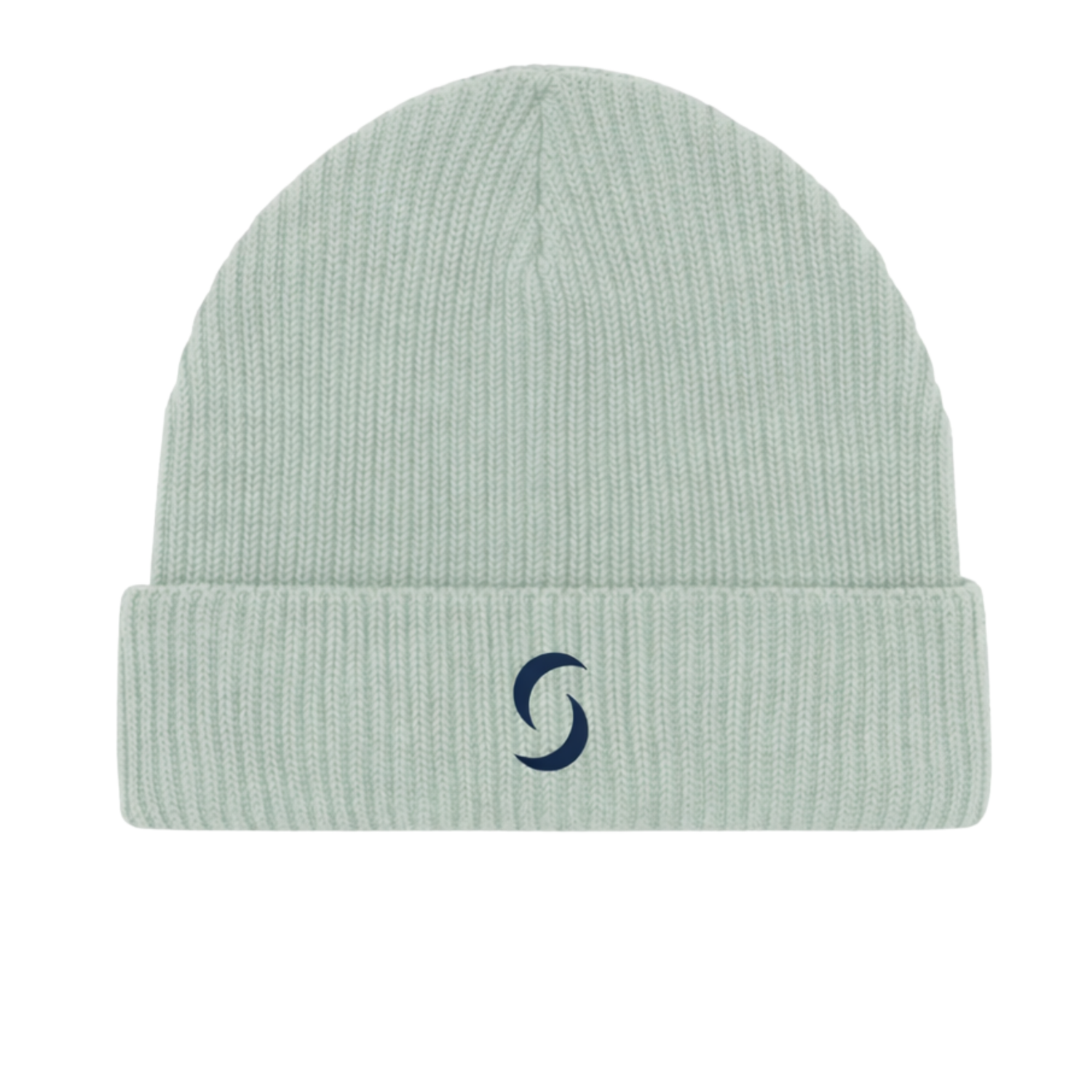 A branded saltie beanie against a white background. the