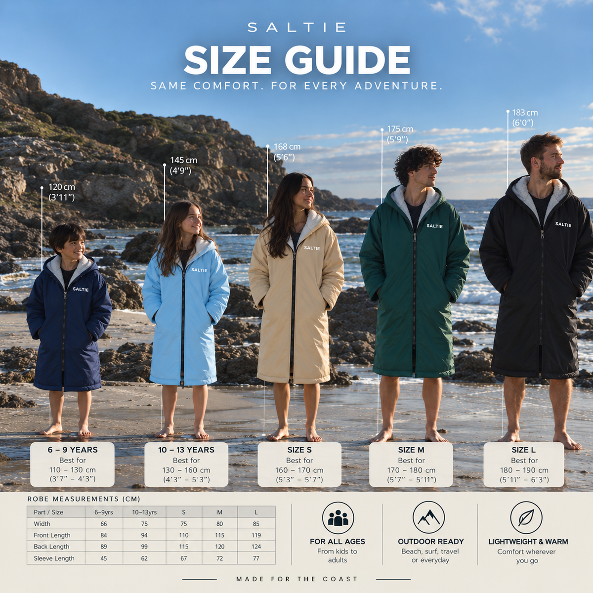 Saltie Elite Changing Robe - North Sea Navy