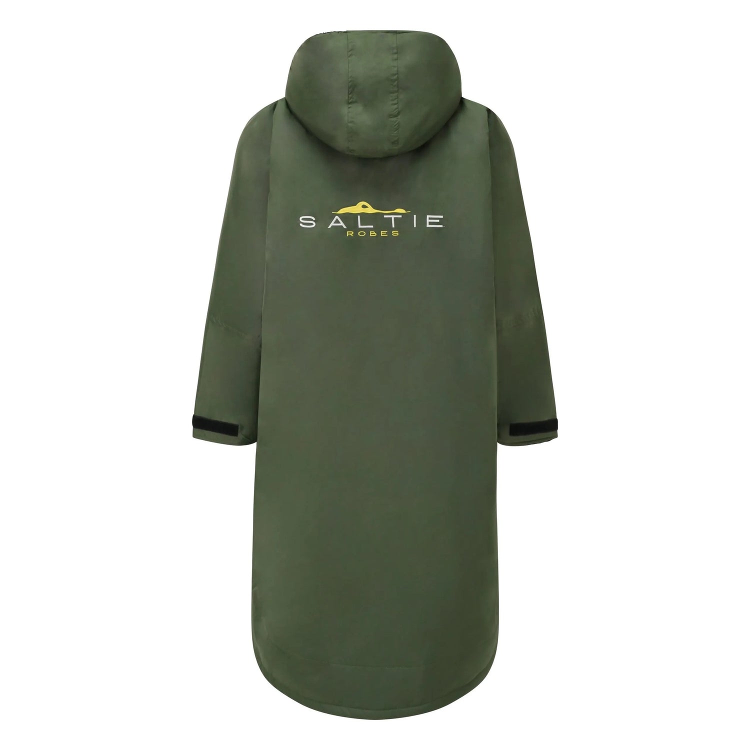 SALTIE Changing Robe in Green, weather resistant, perfect for changing on the beach and made using 100% recycled materials. The SALTIE changing robe is designed keep you warm and dry during your sea swim, beach walks and all of your outdoor adventures.