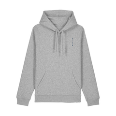 A grey mock up of the Saltie Harbour coastal Grey hoodie against a white background.