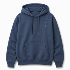 Navy blue hoodie against a white background with the "saltie" logo on the front.