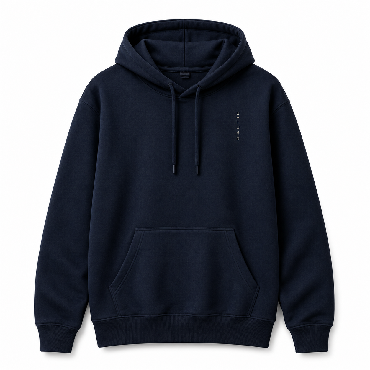 navy hoodie against a white background with the 
