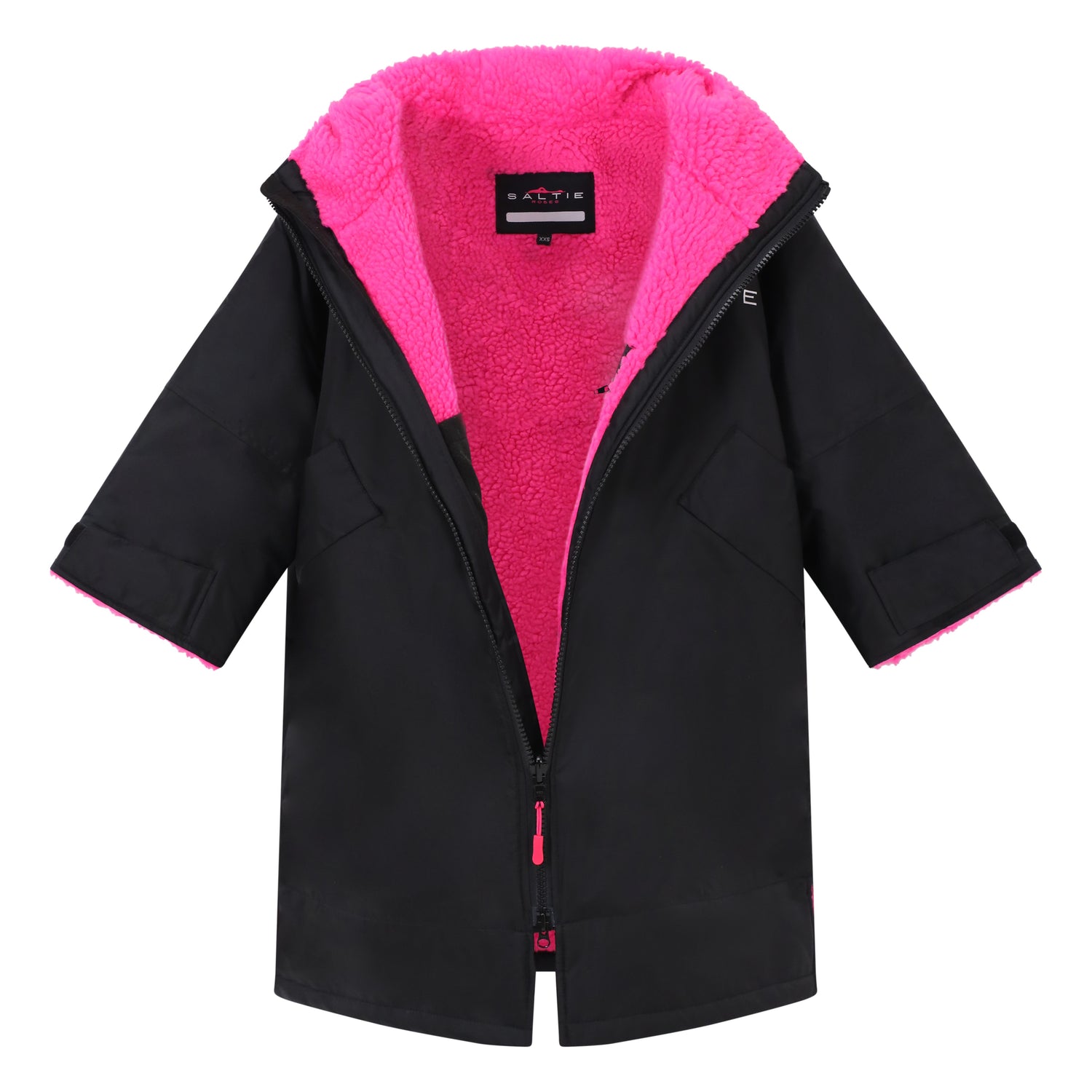 Saltie Junior Changing Robe - Black/Hot Pink