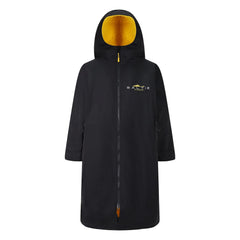 SALTIE Changing Robe in yellow, weather resistant, perfect for changing on the beach and made using 100% recycled materials. The SALTIE changing robe is designed keep you warm and dry during your sea swim, beach walks and all of your outdoor adventures.