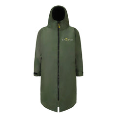  SALTIE Changing Robe in green, weather resistant, perfect for changing on the beach and made using 100% recycled materials. The SALTIE changing robe is designed keep you warm and dry during your sea swim, beach walks and all of your outdoor adventures.